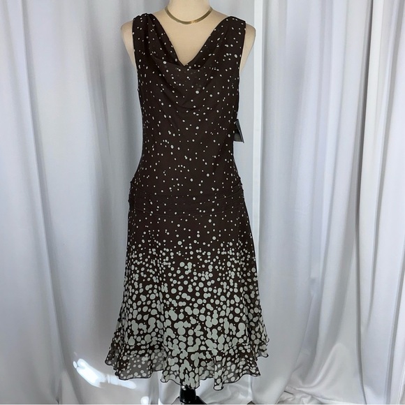 Liz Claiborne Dresses & Skirts - NWT Liz‎ Claiborne Cowl Neck Dress Sz 6 Polka Dot Sleeveless MSPR $139 READ